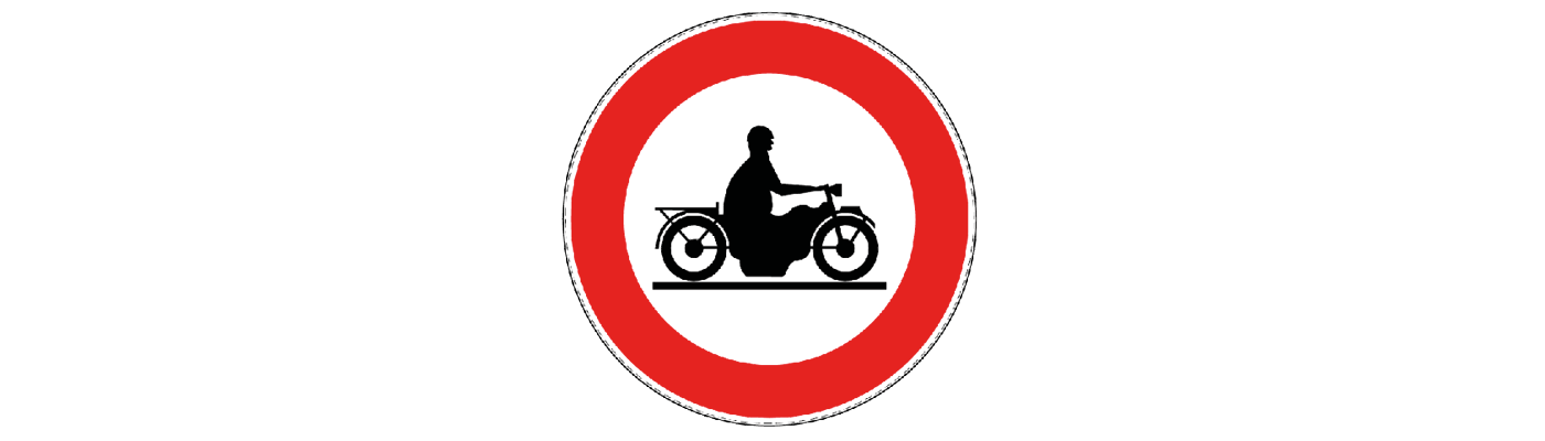 C7 accès interdit aux conducteurs de motocyclettes