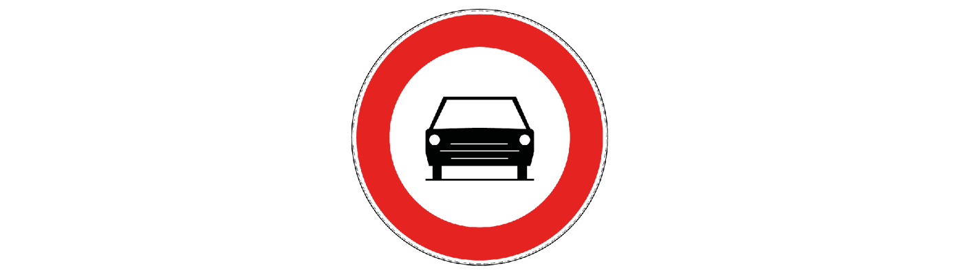 C5 Accès interdit aux conducteurs de véhicules à moteur à plus de deux roues et de motocyclettes avec sidecar