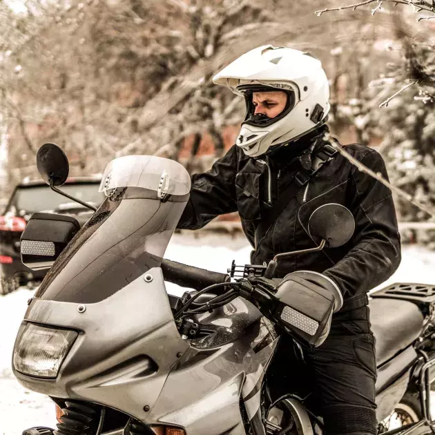 motorcycle snow winter cold